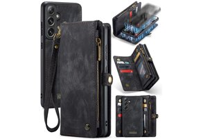 Caseme Samsung Galaxy S24 Plus hoes - Vintage 2 in 1 portemonnee - Zwart