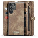 Samsung Galaxy S24 Ultra Vintage 2 in 1 portemonnee hoes - Bruin