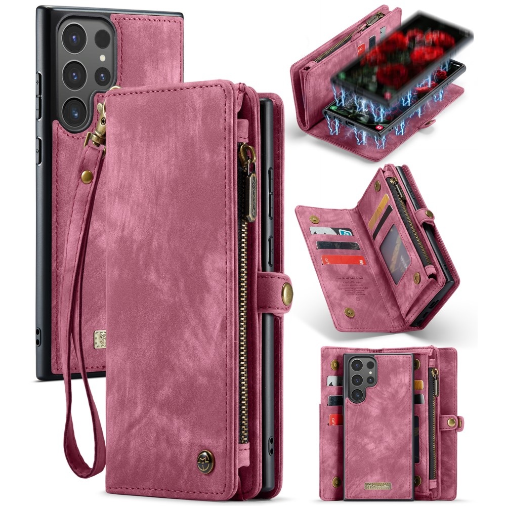 Samsung Galaxy S24 Ultra Vintage 2 in 1 portemonnee hoes - Rood