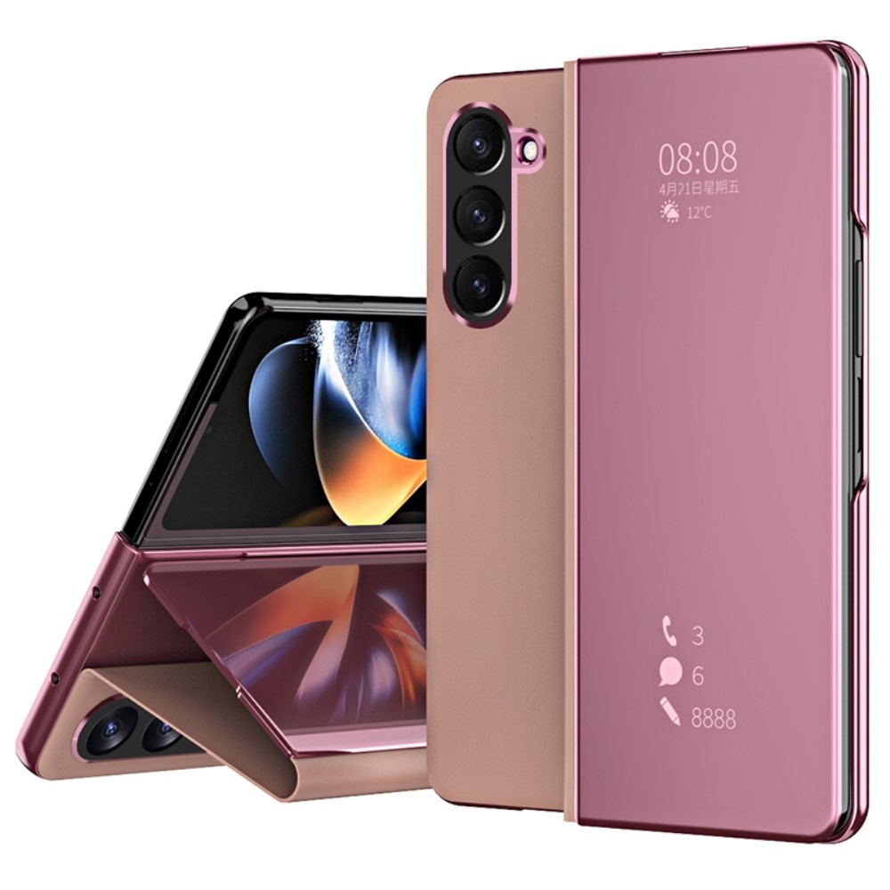 Samsung Galaxy Z Fold6 Window view cover hoes - Rose Goud