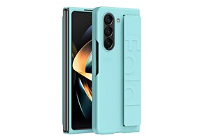 Lunso - Samsung Galaxy Z Fold6 hoes met polsband - wrist strap - Cyaan