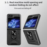 Samsung Galaxy Z Flip 7 FE / Z Flip6 Armor backcover hoes met ringhouder - Zwart
