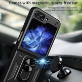Samsung Galaxy Z Flip 7 FE / Z Flip6 Armor backcover hoes met ringhouder - Zwart
