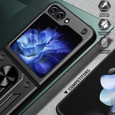 Samsung Galaxy Z Flip 7 FE / Z Flip6 Armor backcover hoes met ringhouder - Zwart
