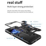 Samsung Galaxy Z Flip 7 FE / Z Flip6 Armor backcover hoes met ringhouder - Zwart