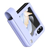 Samsung Galaxy Z Flip 7 FE / Z Flip6 Leren hoes met band strap case - Lila