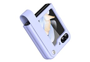 Lunso Samsung Galaxy Z Flip 7 FE / Z Flip6 Leren hoes met band - strap case - Lila