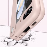 Samsung Galaxy Z Flip 7 FE / Z Flip6 Leren hoes met band strap case - Lila