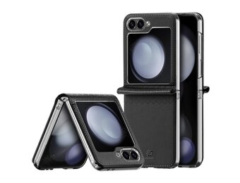 Dux Ducis Samsung Galaxy Z Flip 7 FE / Z Flip6 Leren hoes - backcover - Zwart