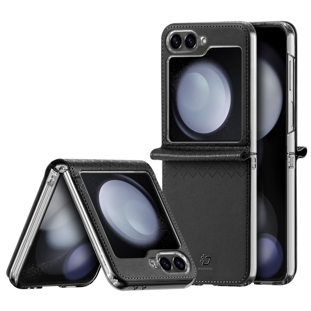 Samsung Galaxy Z Flip 7 FE / Z Flip6 Leren hoes Backcover - Zwart