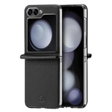 Samsung Galaxy Z Flip 7 FE / Z Flip6 Leren hoes Backcover - Zwart