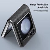 Samsung Galaxy Z Flip 7 FE / Z Flip6 Leren hoes Backcover - Zwart