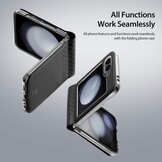 Samsung Galaxy Z Flip 7 FE / Z Flip6 Leren hoes Backcover - Zwart