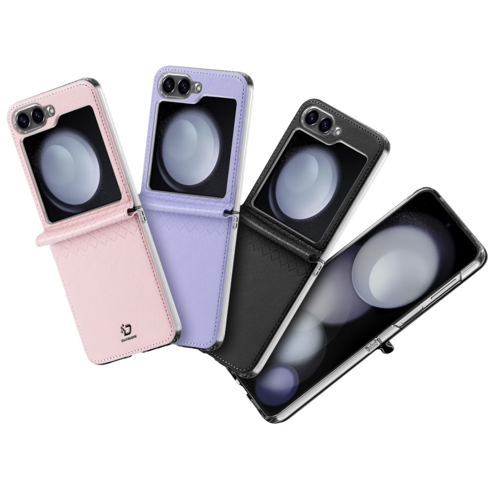 Samsung Galaxy Z Flip 7 FE / Z Flip6 Leren hoes Backcover - Zwart