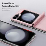 Samsung Galaxy Z Flip 7 FE / Z Flip6 Leren hoes Backcover - Roze