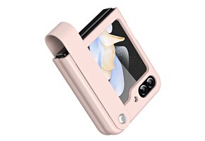 Lunso Samsung Galaxy Z Flip 7 FE / Flip6 Leren hoes met band - strap case - Roze