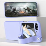 Samsung Galaxy Z Flip 7 FE / Z Flip6 Leren hoes met band strap case - Roze