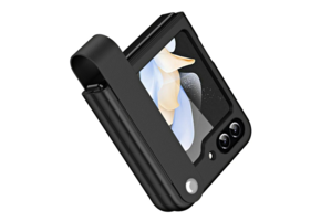 Lunso Samsung Galaxy Z Flip 7 FE / Z Flip6 Leren hoes met band - strap case - Zwart