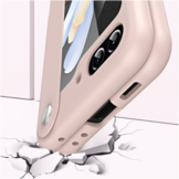 Samsung Galaxy Z Flip 7 FE / Z Flip6 Leren hoes met band strap case - Zwart