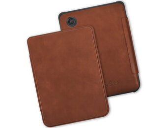 Lunso Kobo Clara BW / Clara Colour hoes (6 inch) - echt leren sleepcover - Cognac