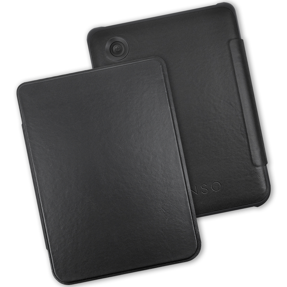 Kobo Clara BW / Clara Colour hoes (6 inch) echt leren sleepcover - Zwart