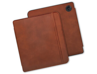 Lunso Kobo Libra Colour hoes (7 inch) - echt leren sleepcover - Cognac