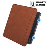 Kobo Libra Colour hoes (7 inch) echt leren sleepcover - Cognac