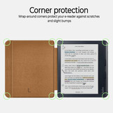 Kobo Libra Colour hoes (7 inch) echt leren sleepcover - Cognac