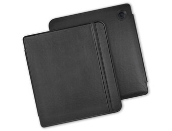 Lunso Kobo Libra Colour hoes (7 inch) - echt leren sleepcover - Zwart