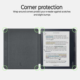 Kobo Libra Colour hoes (7 inch) echt leren sleepcover - Zwart