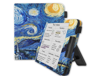 Lunso Kobo Libra Colour hoes (7 inch) - Luxe Stand sleepcover - Van Gogh Sterrennacht