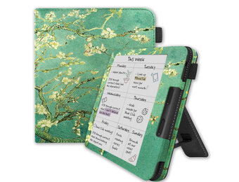 Lunso Kobo Libra Colour hoes (7 inch) - Luxe Stand sleepcover - Van Gogh Amandelbloesem