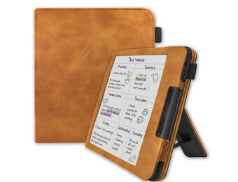 Lunso Kobo Libra Colour hoes (7 inch) - Luxe Stand sleepcover - Bruin
