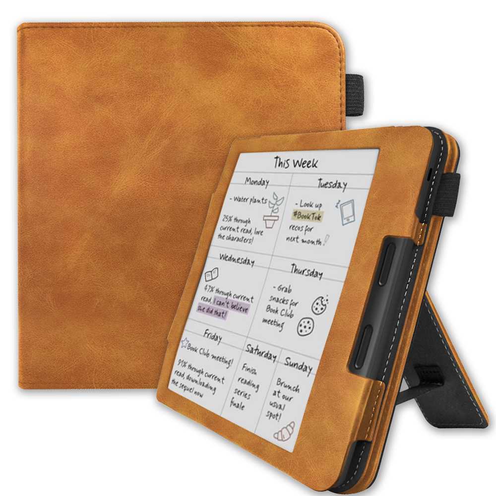 Kobo Libra Colour hoes (7 inch) Luxe stand sleepcover - Bruin