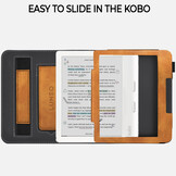 Kobo Libra Colour hoes (7 inch) Luxe stand sleepcover - Bruin