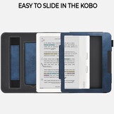 Kobo Libra Colour hoes (7 inch) Luxe stand sleepcover - Blauw