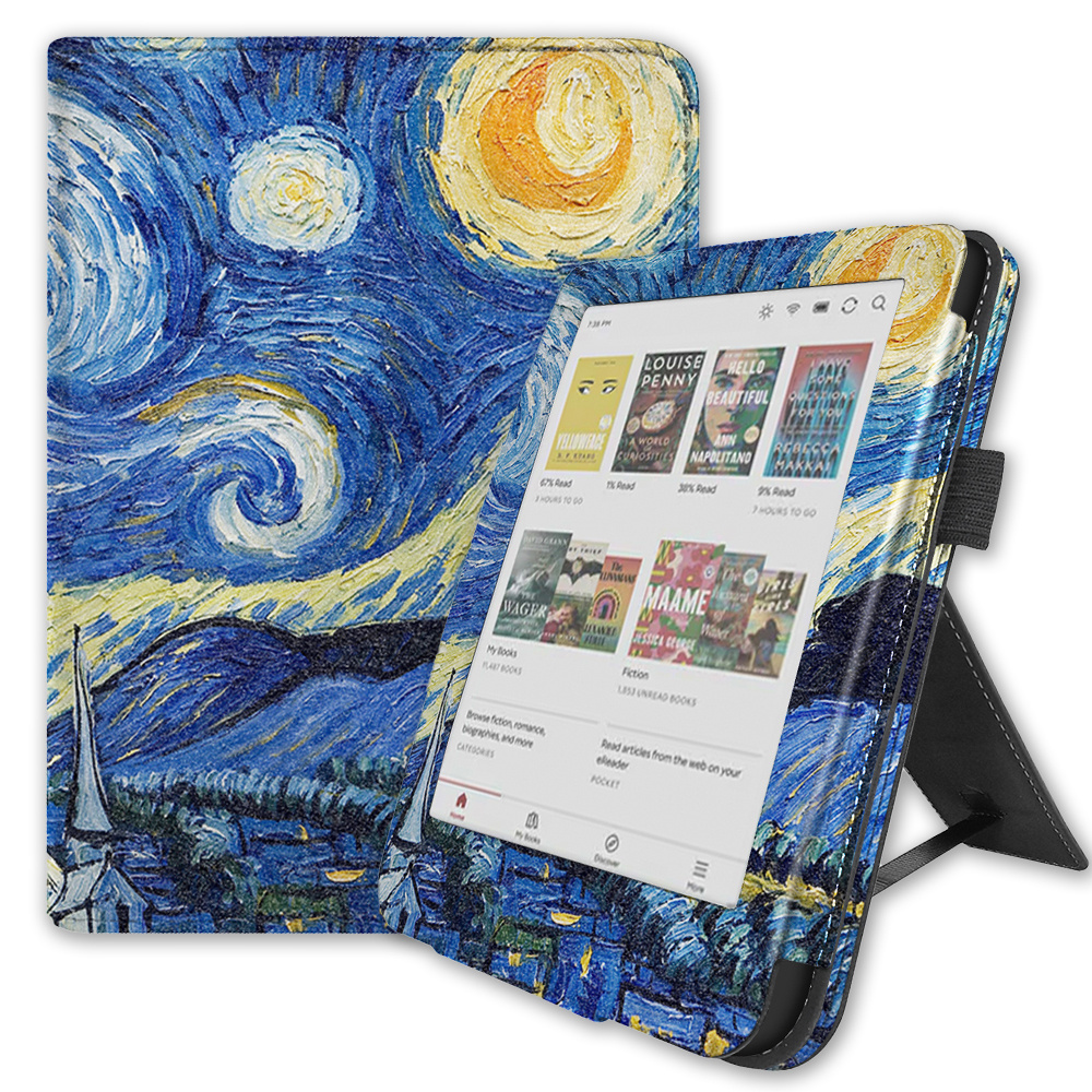 Kobo Clara BW / Clara Colour hoes (6 inch) Luxe stand sleepcover - Van Gogh Sterrennacht