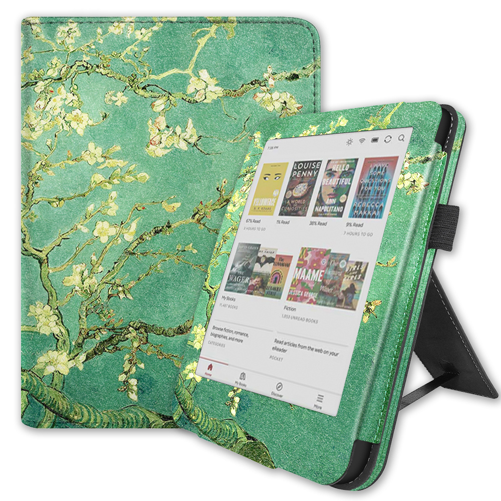 Kobo Clara BW / Clara Colour hoes (6 inch) Luxe stand sleepcover - Van Gogh Amandelbloesem