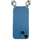 iPhone 13 Mini Telefoonhoes met koord + Kralenketting Blauw
