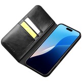 iPhone 16 Pro Max leren bookcase hoesje - Zwart