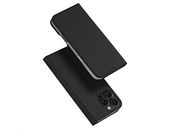 Dux Ducis iPhone 16 Pro  hoesje - Slim bookcase - Zwart