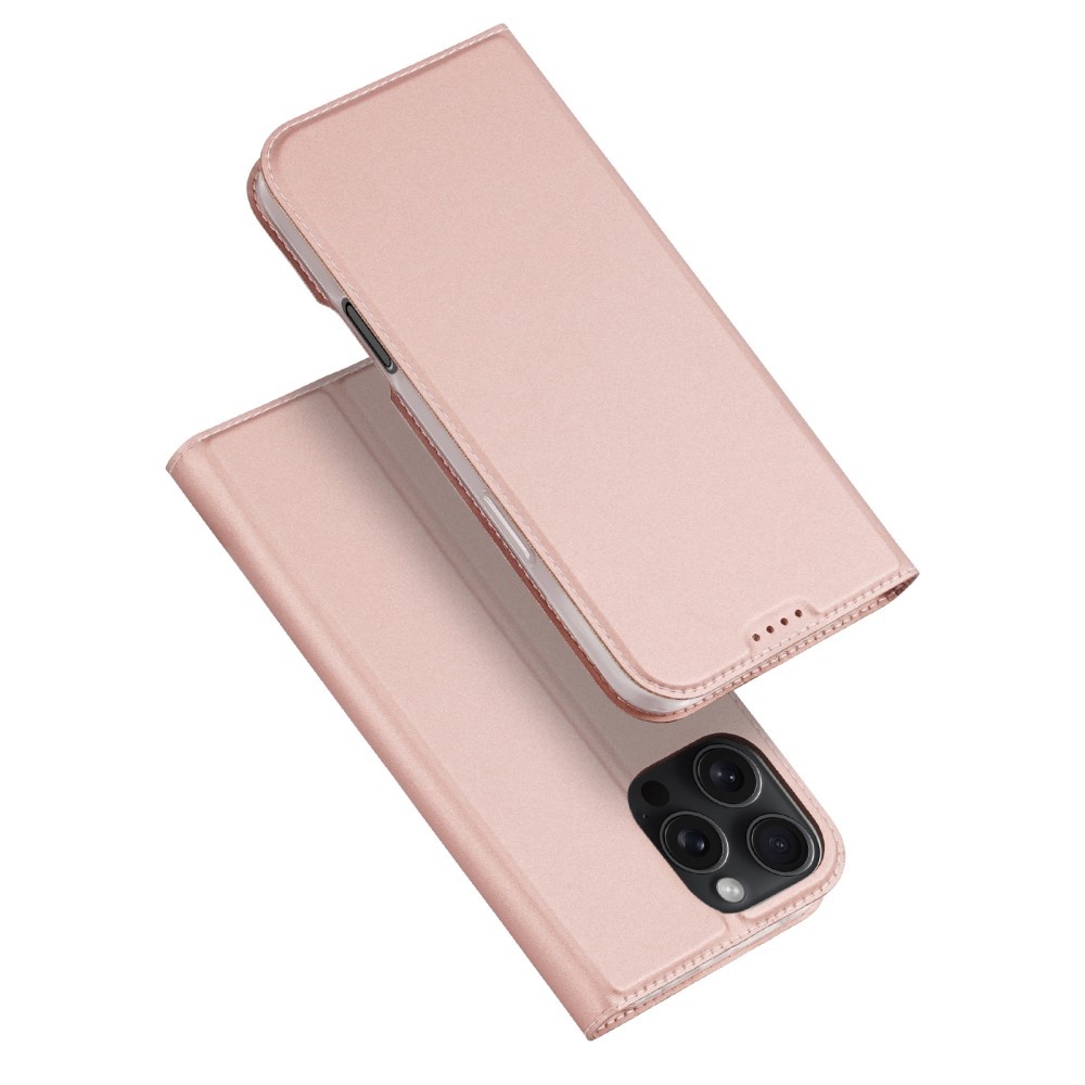 iPhone 16 Pro  hoesje Slim Bookcase - Roze