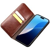 iPhone 16 Pro Max leren bookcase hoesje - Bruin