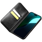 iPhone 16 Plus leren bookcase hoesje - Zwart