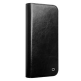 iPhone 16 Pro  leren bookcase hoesje - Zwart