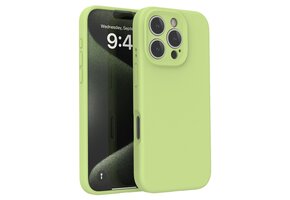 Lunso iPhone 16 Pro Max hoesje - Flexibel siliconen Backcover - Lime Groen