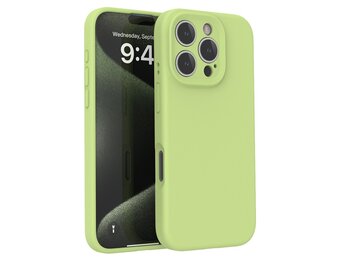 Lunso iPhone 16 Pro Max hoesje - Flexibel siliconen Backcover - Lime Groen