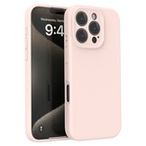 iPhone 16 Pro Max Hoesje Flexibel siliconen Backcover - Lichtroze