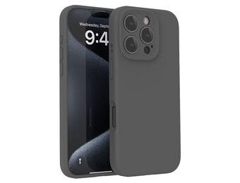 Lunso iPhone 16 Pro Max hoesje - Flexibel siliconen Backcover - Donkergrijs