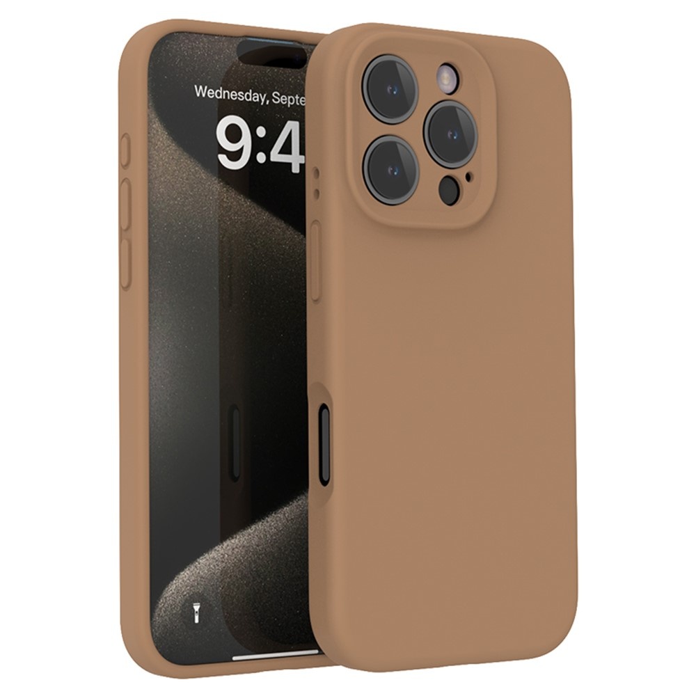 Lunso iPhone 16 Pro Max hoesje - Flexibel siliconen Backcover -Khaki